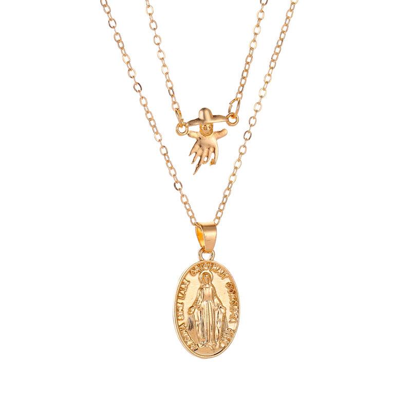 Pendant Necklaces Classic Jesus Gold Color Necklace For Women Creative Double Layer Scarecrow Accessories Fashion Christian Party Jewelry
Pendant Necklaces Classic Jesus Gold Color Necklace For Women Creative Double Layer Scarecrow Accessories Fashion Christian Party Jewelry