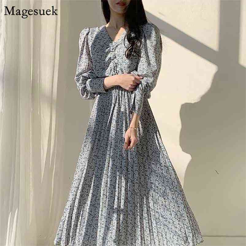 V-Neck Casual Loose Puff Long Dresses Vestidos Autumn Vintage Dress Women Floral Print Pleated Slimming 10502 210518, Light blue
V-Neck Casual Loose Puff Long Dresses Vestidos Autumn Vintage Dress Women Floral Print Pleated Slimming 10502 210518, Light blue