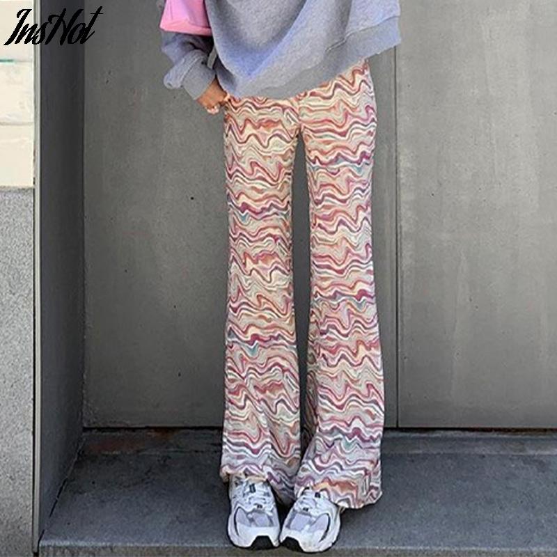 Women' Pants & Capris Wave Print Flared Y2K Aesthetic Women Casual High Waist Skinny Long Pant Trousers Summer Streetwear Outfits 2021, Multicolor
Women' Pants & Capris Wave Print Flared Y2K Aesthetic Women Casual High Waist Skinny Long Pant Trousers Summer Streetwear Outfits 2021, Multicolor