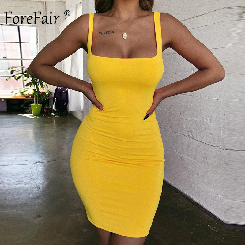 Forefair Spaghetti Strap Sexy Bodycon Dress Summer Yellow Neon Green Black Orange Elegant Sleeveless Mini Short Dress Women, Black dress
Forefair Spaghetti Strap Sexy Bodycon Dress Summer Yellow Neon Green Black Orange Elegant Sleeveless Mini Short Dress Women, Black dress