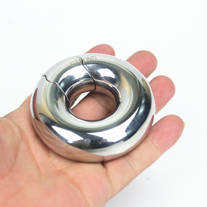 20 Sizes Stainless Steel Cockrings Scrotum Pendant Penis Ring Ball Stretcher Cock Rings Testis Weight Restraint Kit Male Chastity Devices Sex Toys for Men BB2-2-104