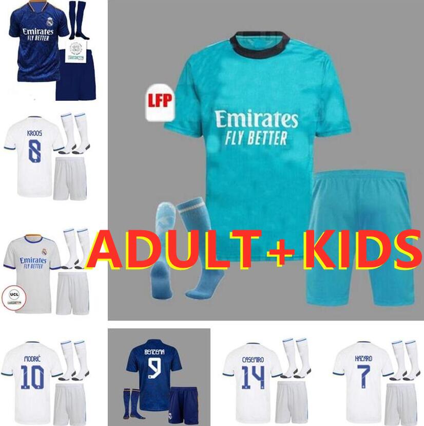 Real Madrid Jerseys 21 22 BENZEMA Soccer Jersey MODRIC Fans Player Version HAZARD ASENSIO CASEMIRO VINICIUS JR. Football Shirt Mens Kids Sets Uniforms Shorts Socks, Away
Real Madrid Jerseys 21 22 BENZEMA Soccer Jersey MODRIC Fans Player Version HAZARD ASENSIO CASEMIRO VINICIUS JR. Football Shirt Mens Kids Sets Uniforms Shorts Socks, Away