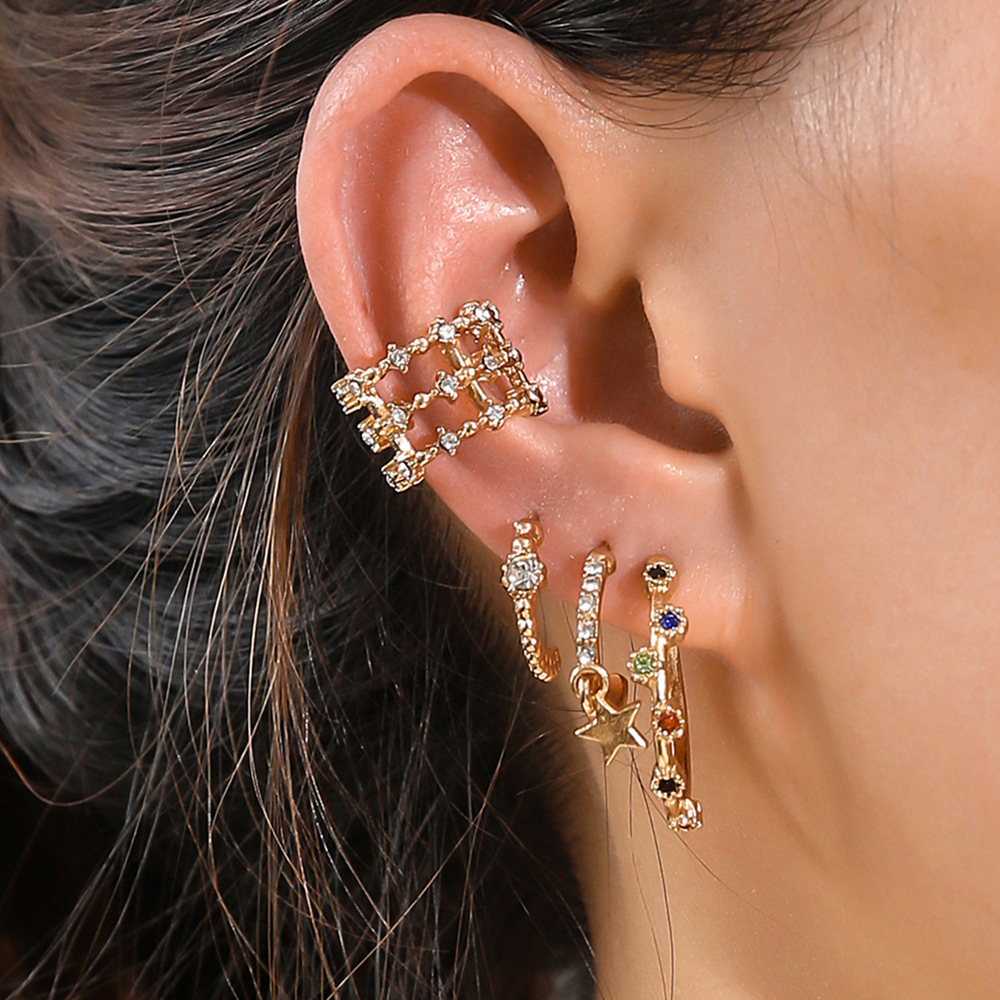 S2489 Fashion Jewelry Irregular Ear Clip Ear-hook Star Colorful Rhinstone Stud Earrings Set 5pcs/set
S2489 Fashion Jewelry Irregular Ear Clip Ear-hook Star Colorful Rhinstone Stud Earrings Set 5pcs/set