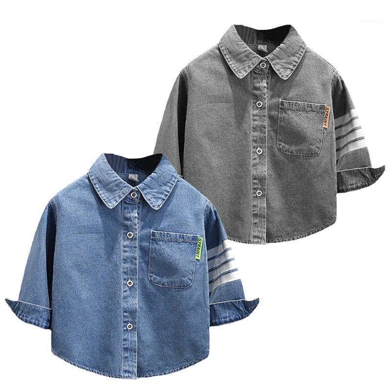 Jackets Classic Gray Blue Thin Baby Denim Jacket 90-160cm Right Sleeve Striped Turn Down Collar Casual Jean Coat Clothes, Blue;gray
Jackets Classic Gray Blue Thin Baby Denim Jacket 90-160cm Right Sleeve Striped Turn Down Collar Casual Jean Coat Clothes, Blue;gray