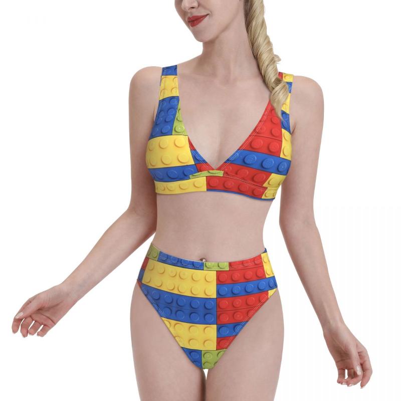 Women' Swimwear Bikini Colorful Bricks Exotic 2021 Women Swimsuit High Waist 2 Piece Woman Set Vintage Game 80s Beach Wear, Print
Women' Swimwear Bikini Colorful Bricks Exotic 2021 Women Swimsuit High Waist 2 Piece Woman Set Vintage Game 80s Beach Wear, Print