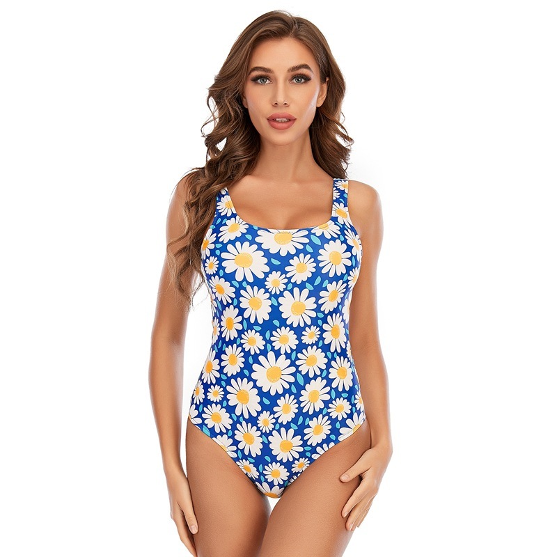 Swimsuit Women Swimwear Push Up Monokini Sexy Bodysuit Print Bathing Suit Female Beachwear Sunflower Swim Wear Beach 210520