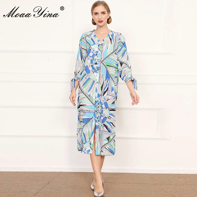 Fashion Designer dress Autumn Women's Dress 3/4 Sleeve Multicolor Geometric Print Loose Plus Size Dresses 210524, Pink
Fashion Designer dress Autumn Women's Dress 3/4 Sleeve Multicolor Geometric Print Loose Plus Size Dresses 210524, Pink