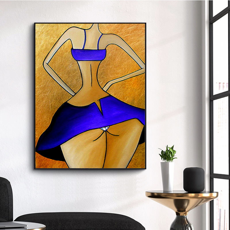 Sexy Woman Abstract Canvas Painting Big Ass Women Posters and Prints Canvas Wall Art Pictures Funny Bedroom Decor Wall Paintings