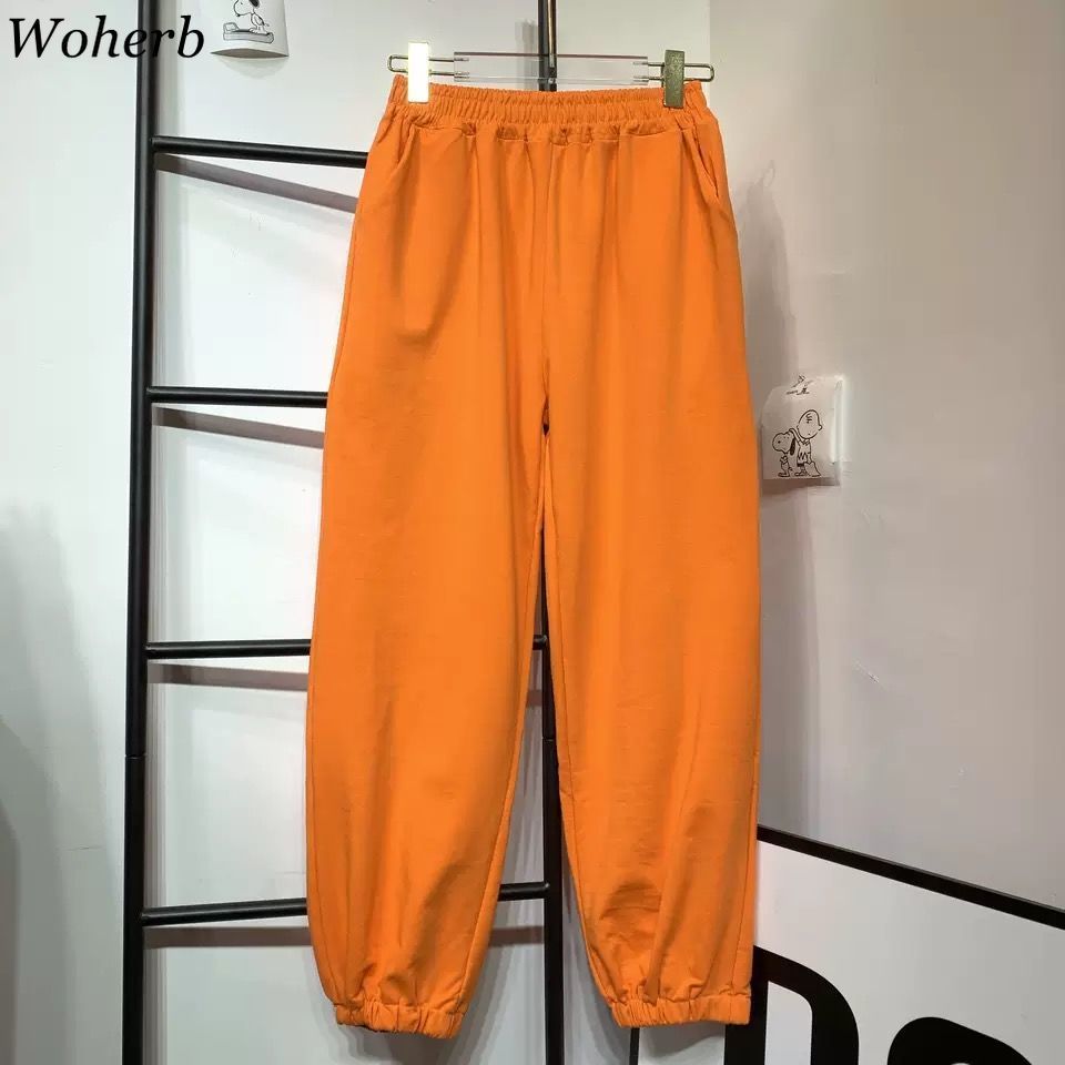 Women Pants Candy Colors Sweatpants Loose Casual Clothes High Waist Harem Streetwear Lady Trousers Plus Size 92542 210519