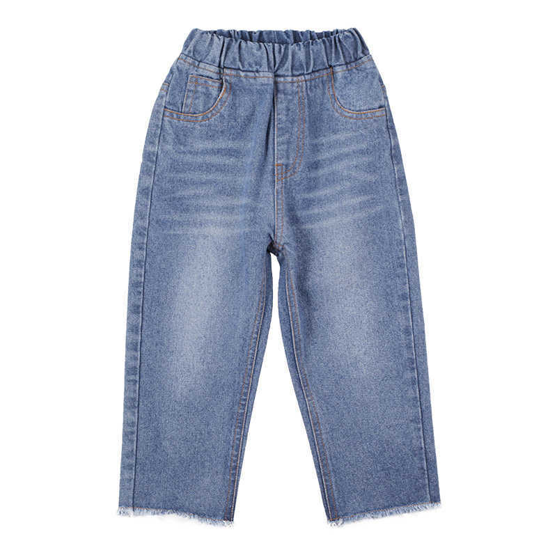 Baby Boys Jeans Spring Back Ripped Loose For Fashion Kids Children Casual All-match Denim Pants 210615