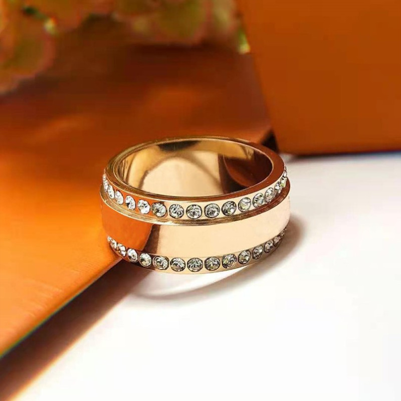 Stone Ring for Man Woman Unisex Fashion Rings Jewelry Gifts Accessories 3 Color With Box