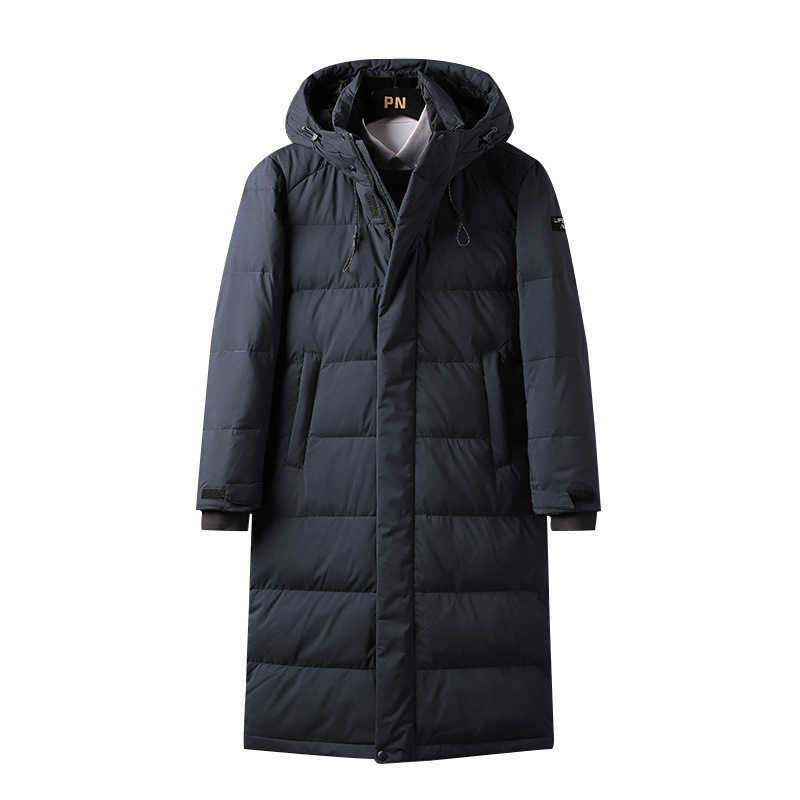 Men Down Jacket Long Parka Coat 80% White Duck Down Coat Men Winter Outwear White Jacket Hooded Overcoat Mens Fashion 211011