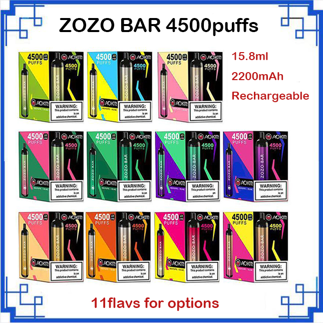 Original Aokit ZOZO BAR Disposable cigarettes 4500Puffs empty 15.8ml 2200mAh Rechargeable Battery Pod Device vs INFINITY float onee plus randm legend
Original Aokit ZOZO BAR Disposable cigarettes 4500Puffs empty 15.8ml 2200mAh Rechargeable Battery Pod Device vs INFINITY float onee plus randm legend