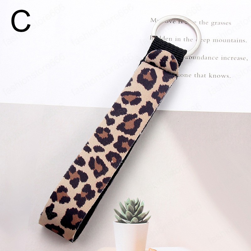 Flower Pattern Cloth Band Keychain Key Chain Lanyard Women Case Wallet Long Ribbon For Bag Charms Car Key Ring