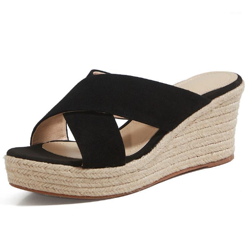 Women's Natural Suede Leather Wedge Platform Sandals Cross Strap Open Toe Summer Female Pumps High Quality Mules Casaul Shoes Dress, Purple 7cm heel
Women's Natural Suede Leather Wedge Platform Sandals Cross Strap Open Toe Summer Female Pumps High Quality Mules Casaul Shoes Dress, Purple 7cm heel