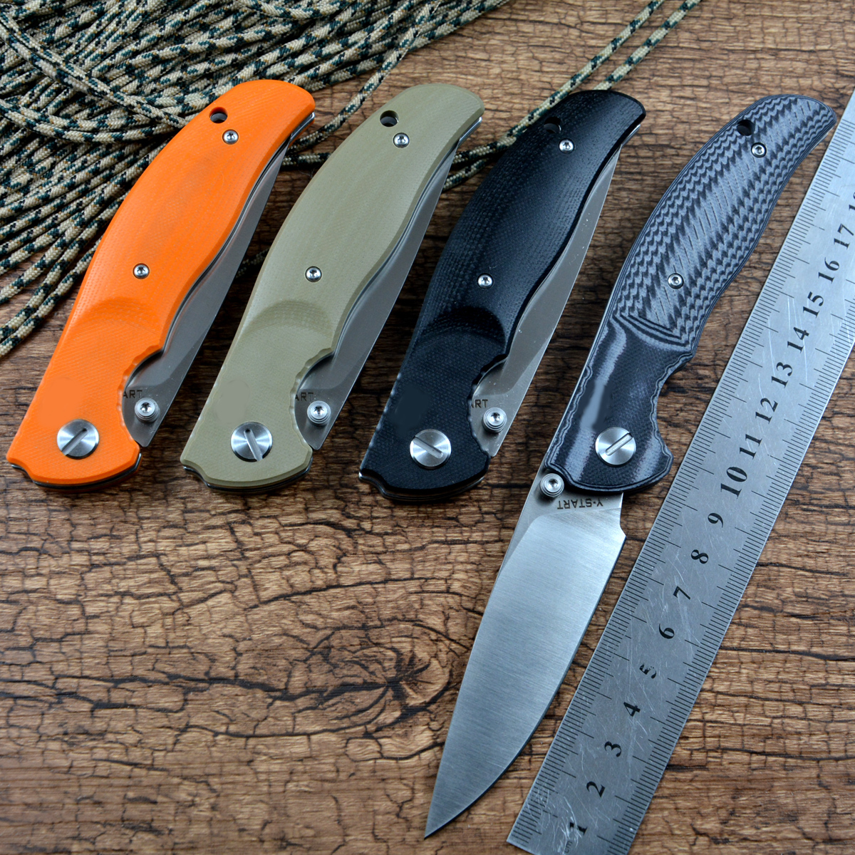 Y-START JIN02 Surviva Foding Pocket Knife D2 Satin Bade G10 Hande Axis Hunting Camping Outdoor EDC Too 4 Coors
Y-START JIN02 Surviva Foding Pocket Knife D2 Satin Bade G10 Hande Axis Hunting Camping Outdoor EDC Too 4 Coors