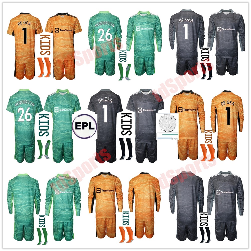 New 2021 2022 children Soccers Jerseys 1 DE GEA 26 HENDERSON long sleeves kids kit soccer shirt 21 22 Goalkeeper boys youth Football uniforms, As shown in illustration
New 2021 2022 children Soccers Jerseys 1 DE GEA 26 HENDERSON long sleeves kids kit soccer shirt 21 22 Goalkeeper boys youth Football uniforms, As shown in illustration