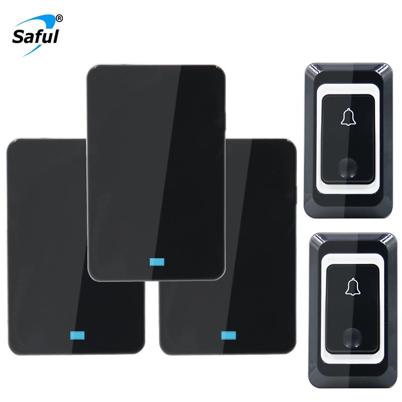 Saful Wireless Door Bell Waterproof 150M Remote EU/AU/US/UK Plug Electric 25-110dB Adjistable Sound Smart Dingdong Home Doorbell Doorbells
Saful Wireless Door Bell Waterproof 150M Remote EU/AU/US/UK Plug Electric 25-110dB Adjistable Sound Smart Dingdong Home Doorbell Doorbells