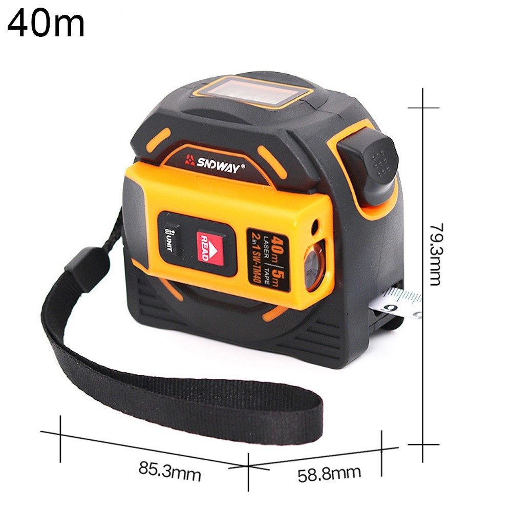 SNDWAY Laser Distance Meter Rangefinder Multifunctional Self-Locking Hand Tool Device Digital Retractable Laser Range Finder