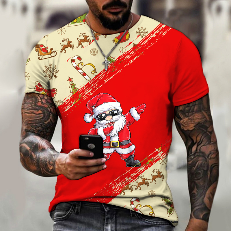 Newly designed Christmas men's T-shirt 3D printed T-shirt humorous short sleeve large size pullover top
Newly designed Christmas men's T-shirt 3D printed T-shirt humorous short sleeve large size pullover top