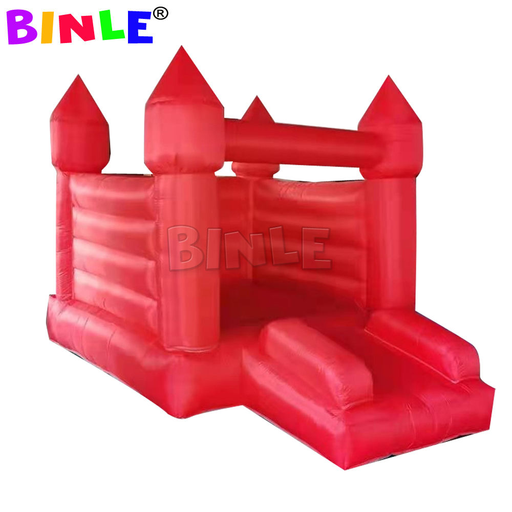 White mini inflatable bouncer kids bounce house with slide and ball pool jumping castle for sale