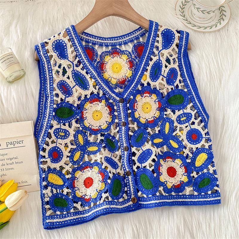 Women's Vests 2021 Women Vintage Floral Crochet Knitted Flower Embroidery Vest Jacket Ladies Retro National Style Patchwork Casual WaistCoat, Black;white
Women's Vests 2021 Women Vintage Floral Crochet Knitted Flower Embroidery Vest Jacket Ladies Retro National Style Patchwork Casual WaistCoat, Black;white