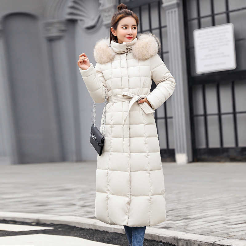 X-Long Arrival Fashion Slim Women Winter Jacket Cotton Padded Warm Thicken Ladies Coat Long Coats Parka Womens Jackets 210819