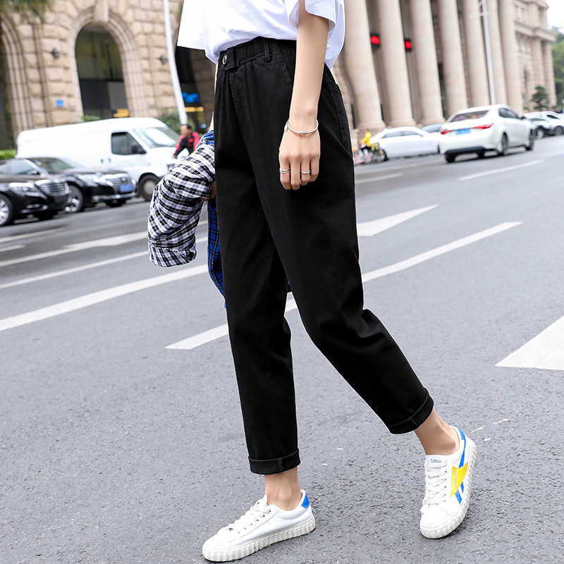 Beige High waist Casual Pants Women loose Spring Autumn Women's Korean slim Harem pants Plus Size Nine 3XL 211115