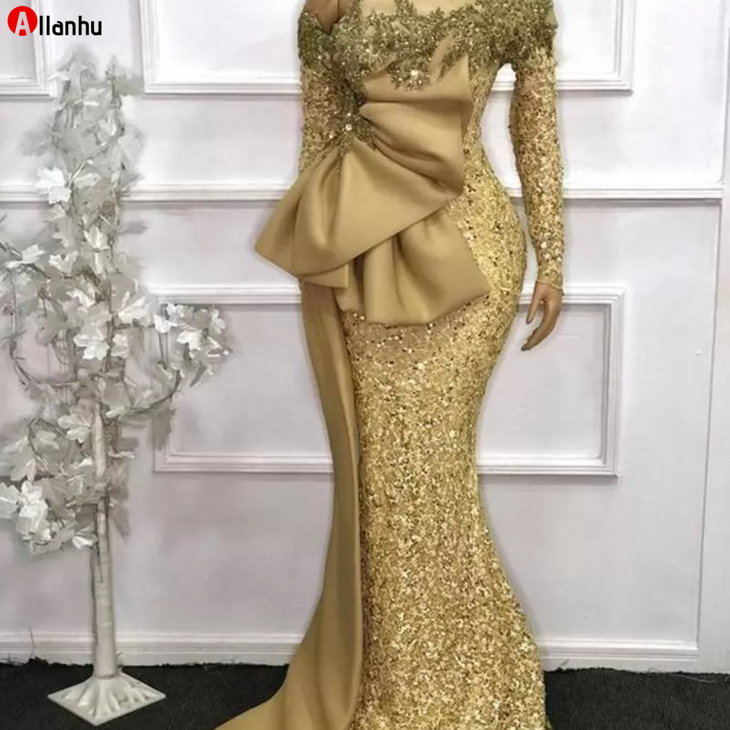 2022 Elegant African Style Lace Mermaid Evening Dresses Plus Size Gold Sequins Long Sleeves Beaded Prom Party Gowns Robe De Soiree WJY591, Black;red
2022 Elegant African Style Lace Mermaid Evening Dresses Plus Size Gold Sequins Long Sleeves Beaded Prom Party Gowns Robe De Soiree WJY591, Black;red
