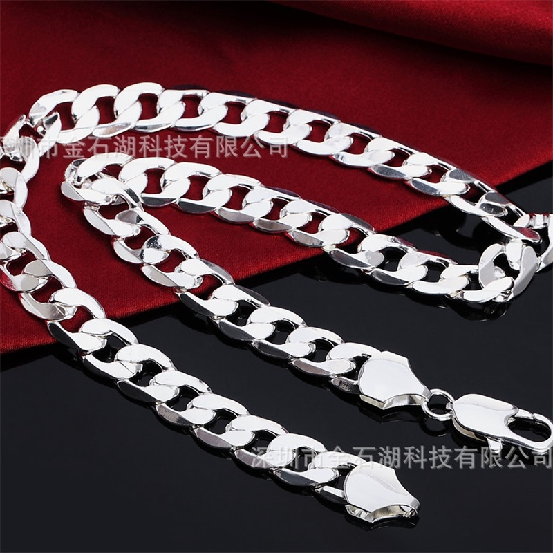 925 Sterling Silver Chains 18/20/22/24/26/28/30 Inch 12mm Flat Sideways Necklace For Women Man Fashion Wedding Charm Jewelry 2692 Q2
925 Sterling Silver Chains 18/20/22/24/26/28/30 Inch 12mm Flat Sideways Necklace For Women Man Fashion Wedding Charm Jewelry 2692 Q2