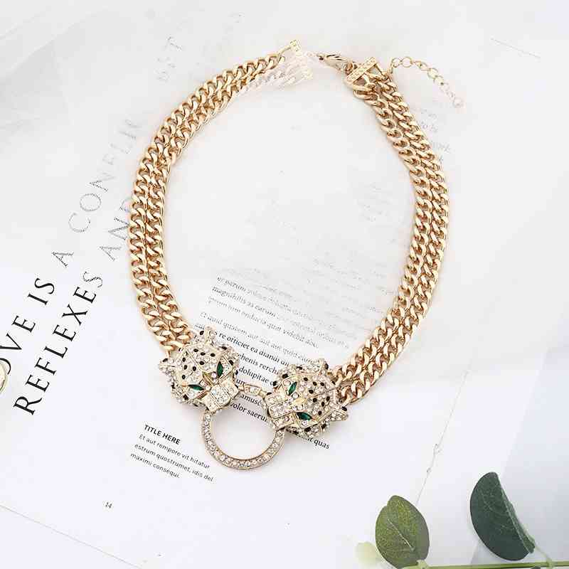 Wholale Jewellery Luxury Leopard Necklace Pendant Fashion Diamond gold cuban chain necklace
Wholale Jewellery Luxury Leopard Necklace Pendant Fashion Diamond gold cuban chain necklace