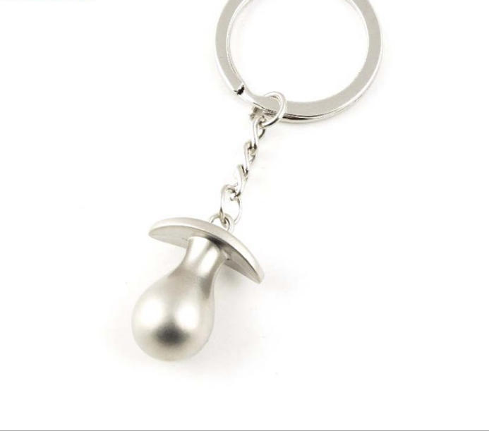 2021 Baby Bottle and Pacifier Keychain Birthday Boy Baby Shower Favors Baptism Party Souvenirs Gifts Baby Shower Decoration