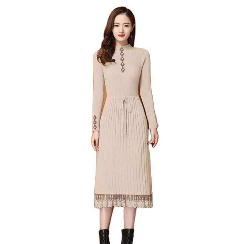 Autumn and Winter Korean Style Mid-Length Dresses for Womens Long Sleeve Single Breasted Slim Black Dress Lace Up Woman 210604
Autumn and Winter Korean Style Mid-Length Dresses for Womens Long Sleeve Single Breasted Slim Black Dress Lace Up Woman 210604
