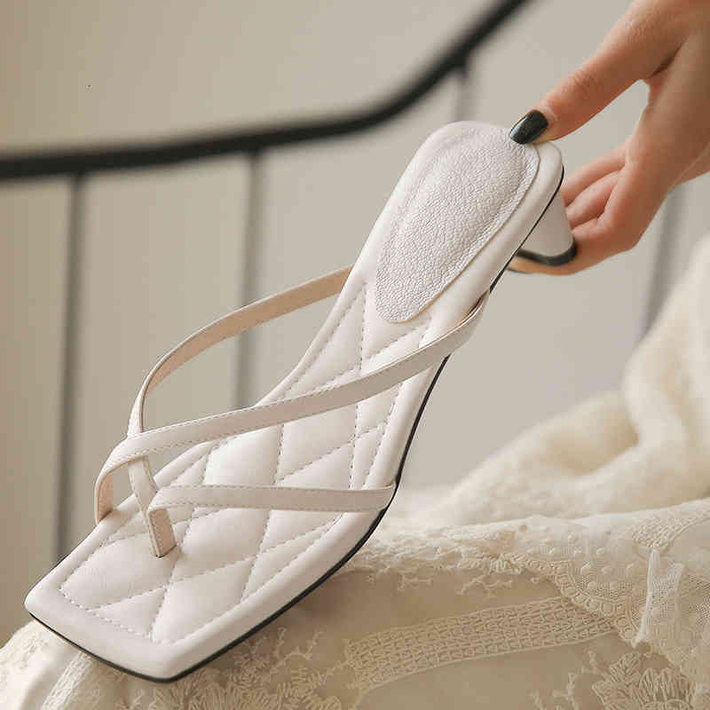 slippers women's sandals leather shoes 22-24.5cm complete simple cross straps of heels will see essential women mxz7, Black