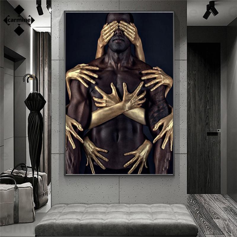 Paintings African Strong Man Canvas Picture One Piece Modern Figure Wall Poster Black And Golden For Room Interior Bedroom Decor
Paintings African Strong Man Canvas Picture One Piece Modern Figure Wall Poster Black And Golden For Room Interior Bedroom Decor