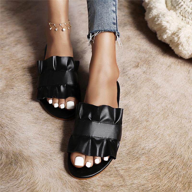 Slippers Female Pileated Summer Fashion Solid Color Light Sandals Casual Leisure Flat Comfort Shoes For Ladies Outdoor, Black
Slippers Female Pileated Summer Fashion Solid Color Light Sandals Casual Leisure Flat Comfort Shoes For Ladies Outdoor, Black