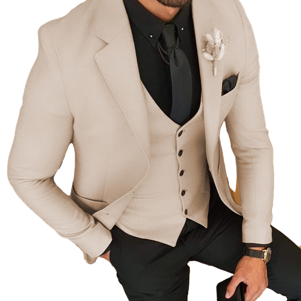 Costume Men Suits Wedding Groom Tuxedos Slim Fit Terno Masculino Man Evening Prom Party Blazer 3 Pcs Jacket+Pant+Vest Business Notch Lapel Bridegroom 