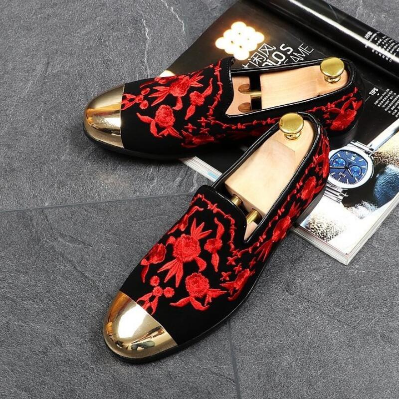 Gold embroidered party wedding dress shoes Mens Designer for men business leather with lace-up black plus-size shoe luxury, Red
Gold embroidered party wedding dress shoes Mens Designer for men business leather with lace-up black plus-size shoe luxury, Red