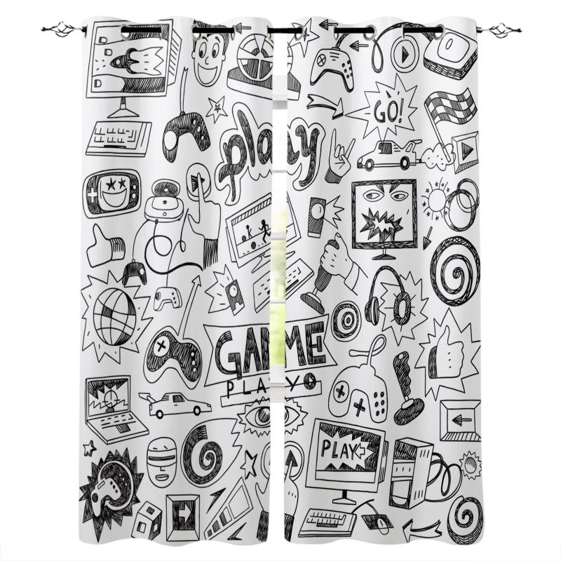 Play Game Black White Blackout Curatin Living Room Window Children's Curtains For The Bedroom Curtain & Drapes
Play Game Black White Blackout Curatin Living Room Window Children's Curtains For The Bedroom Curtain & Drapes