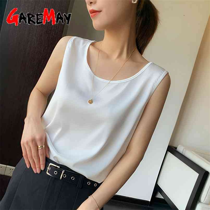 Women 's White Office Summer Blouse Chiffon Black Silk Basic Ctops Sleeveless Satin Tunic Vintage Shirt 210607, Roundneckwhite
Women 's White Office Summer Blouse Chiffon Black Silk Basic Ctops Sleeveless Satin Tunic Vintage Shirt 210607, Roundneckwhite