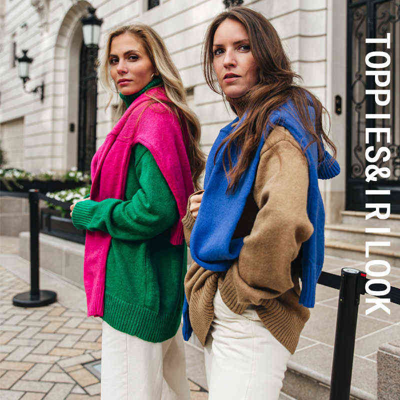 Toppies Autumn Winter women fashion Sweater 15% wool Green turtleneck sweater Knitted Tops Korean Winter Clothes 211109