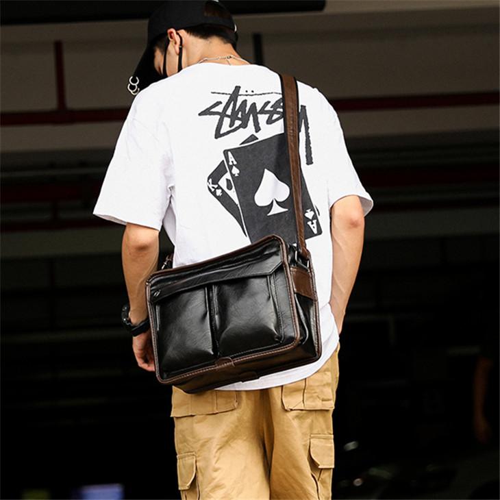 Factory wholesale men handbag business casual leather messenger bags pocket decoration mens shoulder bag fashion contrast leathers handbags, Black(boutique box)
Factory wholesale men handbag business casual leather messenger bags pocket decoration mens shoulder bag fashion contrast leathers handbags, Black(boutique box)