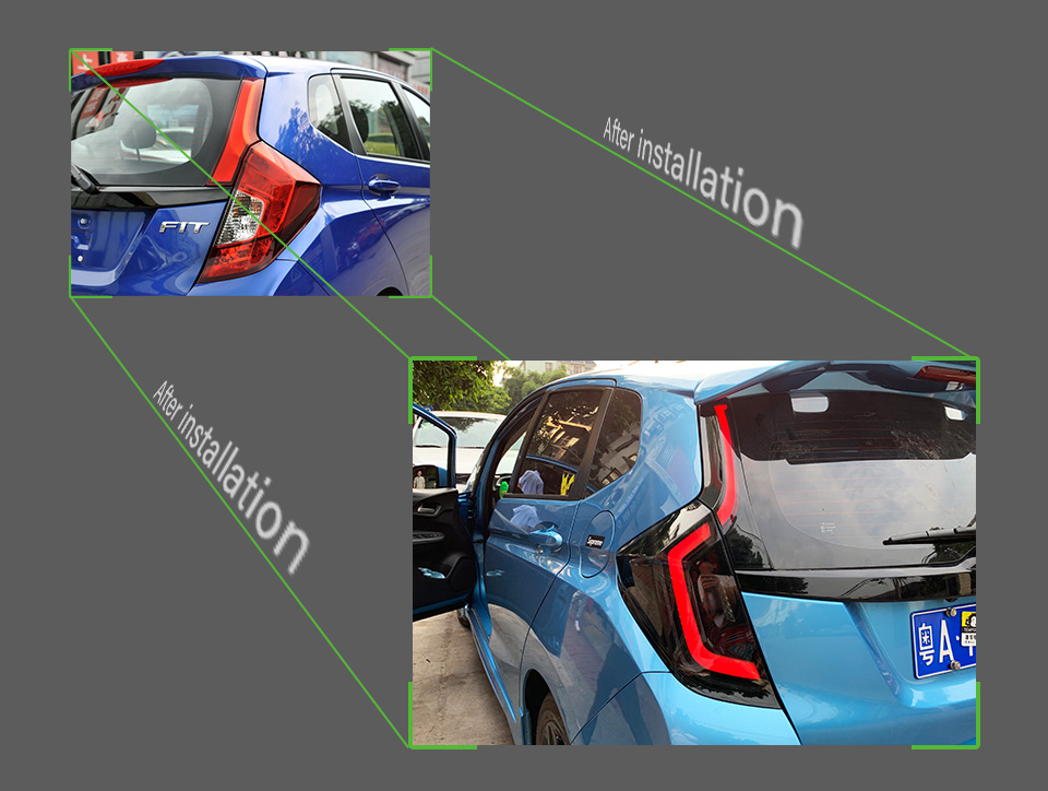 1 Pair LED Signal Tail Light For Honda Jazz Fit taillights 2014-20 DRL brake lights FIT reversing car accessories