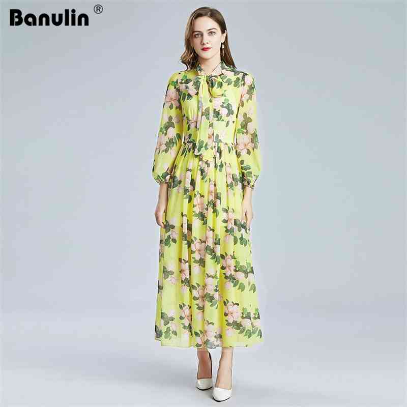 Banulin Spring Fashion Runway Vintage Long Maxi Dress Women Sleeve Elegant Bow Belt Flower Print Chiffon Vestidos 210603, 351blue
Banulin Spring Fashion Runway Vintage Long Maxi Dress Women Sleeve Elegant Bow Belt Flower Print Chiffon Vestidos 210603, 351blue