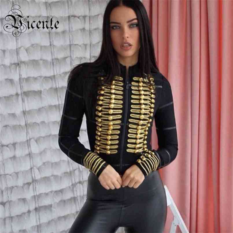 Chic Golden Button Embellished Long Sleeves Wholesale Celebrity Party Bandage Jacket 210520, Multi
Chic Golden Button Embellished Long Sleeves Wholesale Celebrity Party Bandage Jacket 210520, Multi
