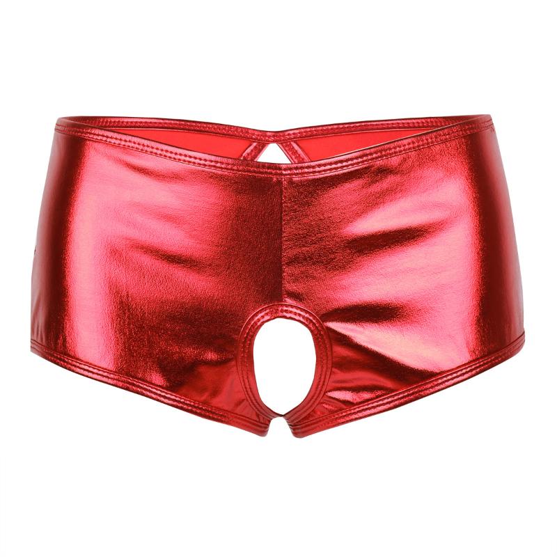 Women's Panties Women Underwear Lingerie Crotchless Open Shiny Metallic Leather Booty Shorts Sexy Chastity Brief Underpants, Black
Women's Panties Women Underwear Lingerie Crotchless Open Shiny Metallic Leather Booty Shorts Sexy Chastity Brief Underpants, Black