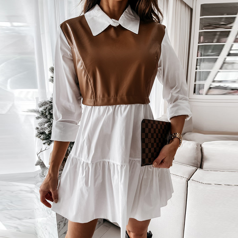 2021spring autumn patchwork party dress women long sleeve mini shirt dress new fashion female turn-down collar button dress vestidos, Black;gray
2021spring autumn patchwork party dress women long sleeve mini shirt dress new fashion female turn-down collar button dress vestidos, Black;gray