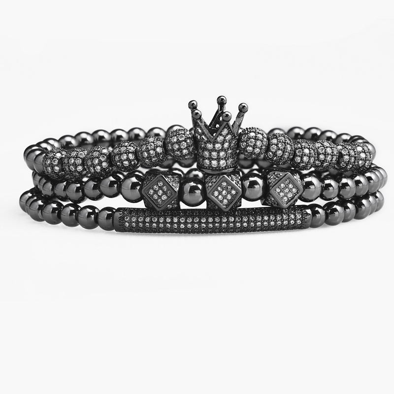 3pcs/Set Luxury Gold Beads Royal King Crown Dice Charm CZ Ball Elastic Bracelet Mens Fashion Bracelets & Bangles Women JewelryBracelets
3pcs/Set Luxury Gold Beads Royal King Crown Dice Charm CZ Ball Elastic Bracelet Mens Fashion Bracelets & Bangles Women JewelryBracelets