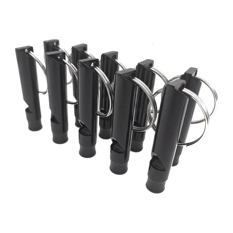 20 Pack Aluminum Whistle Sports Emergency Survival Whistles with Key ChainBlack