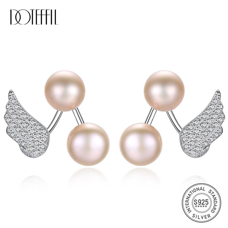 Stud DOTEFFIL 5mm Purple/White/Pink Pearl 925 Sterling Silver Zircon Wing Earrings For Women Wedding Engagement Jewelry, Golden;silver
Stud DOTEFFIL 5mm Purple/White/Pink Pearl 925 Sterling Silver Zircon Wing Earrings For Women Wedding Engagement Jewelry, Golden;silver
